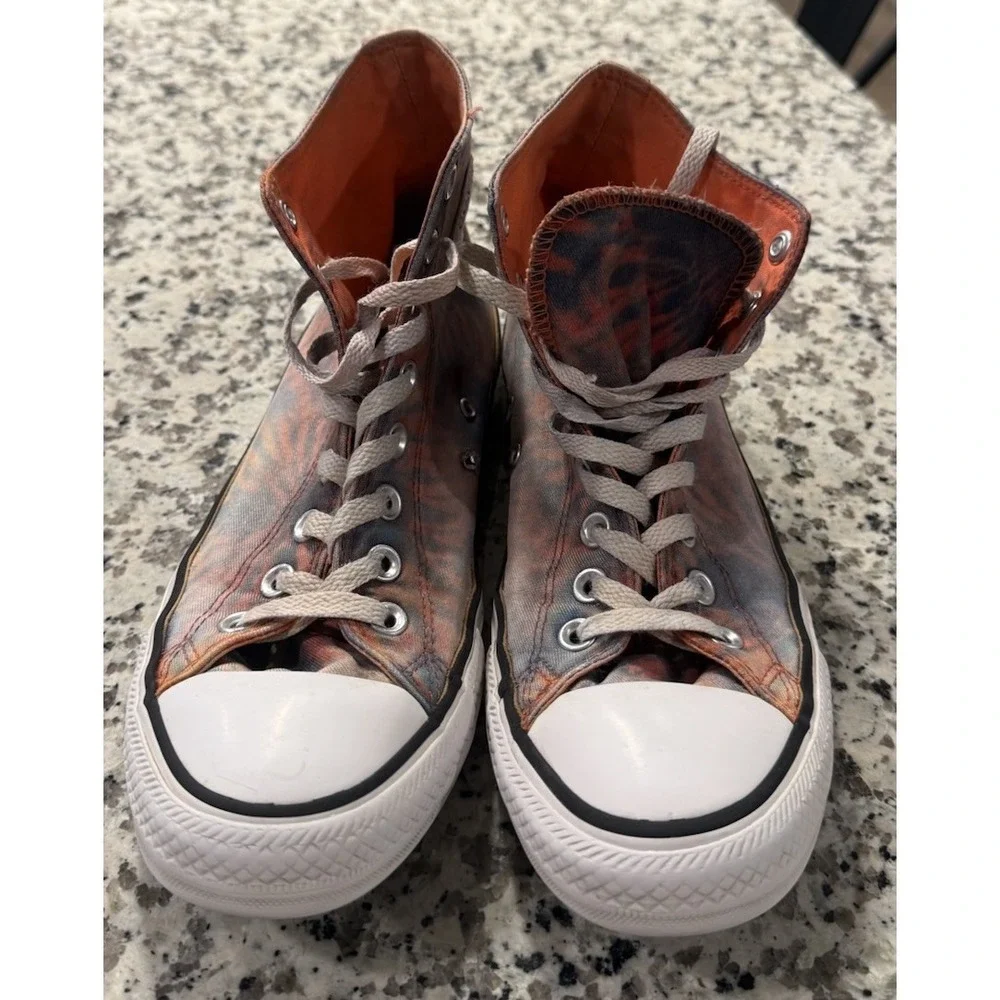 Converse Chuck Taylor All Star Hi Tie Dye Blue Red Coral Mens 9 Womens 11 Rare